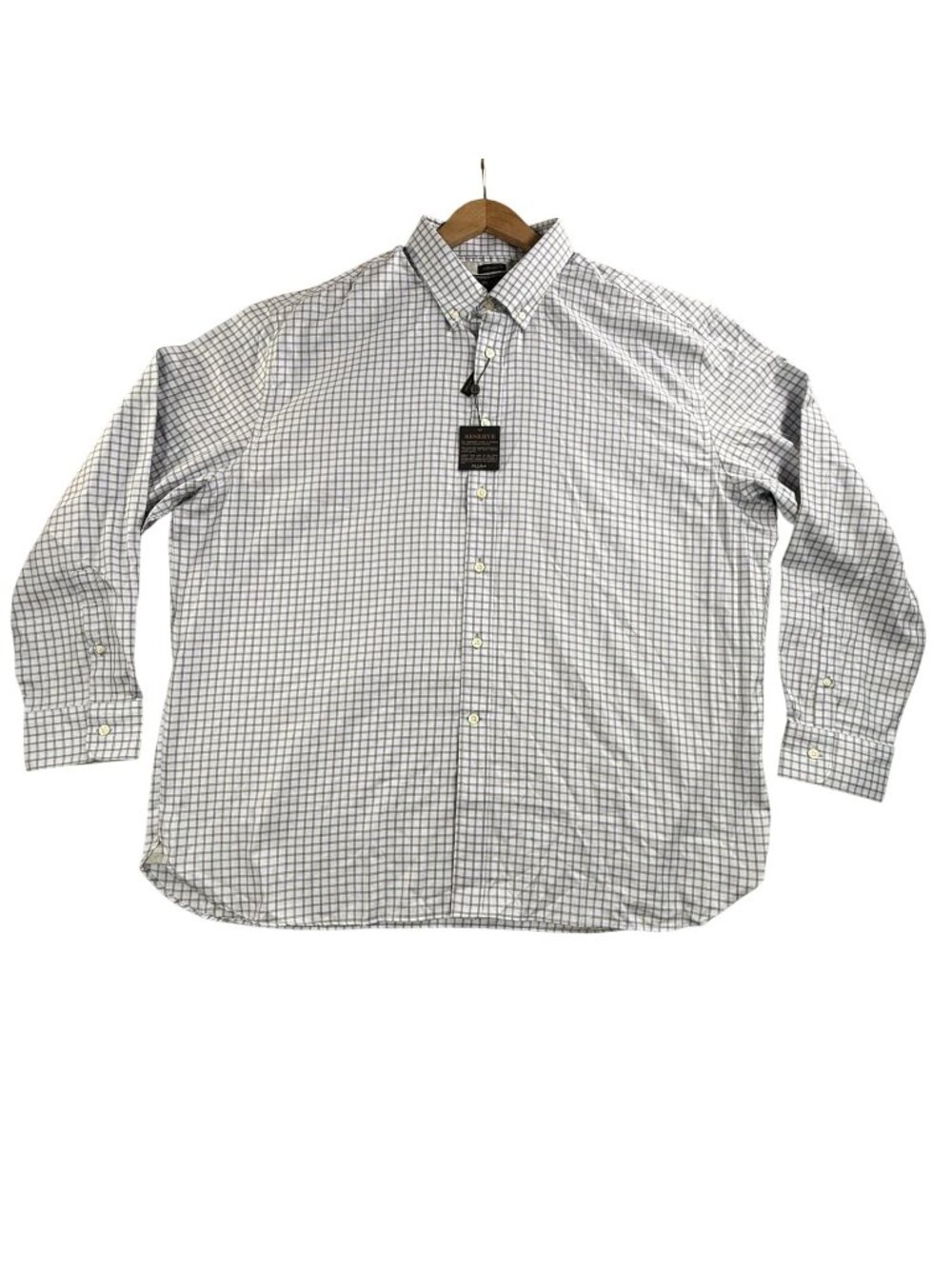 Jos A Bank Shirt Mens 2XL Blue Check Button Down Long Sleeve Reserve Cotton New